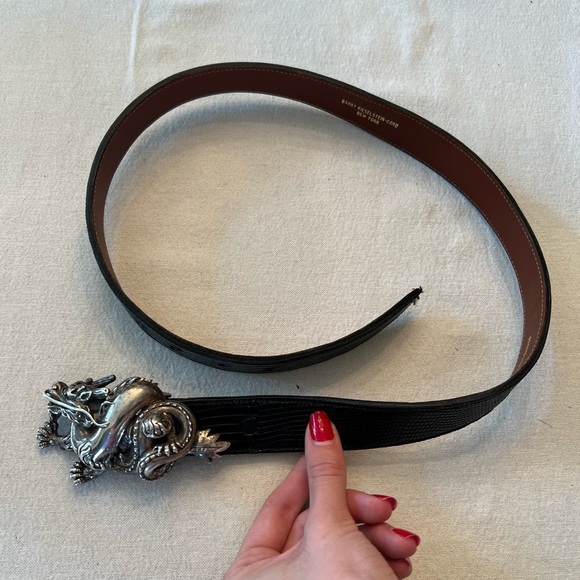 Kieselstein-cord Sterling Dragon Buckle with Lizard Belt main image 9